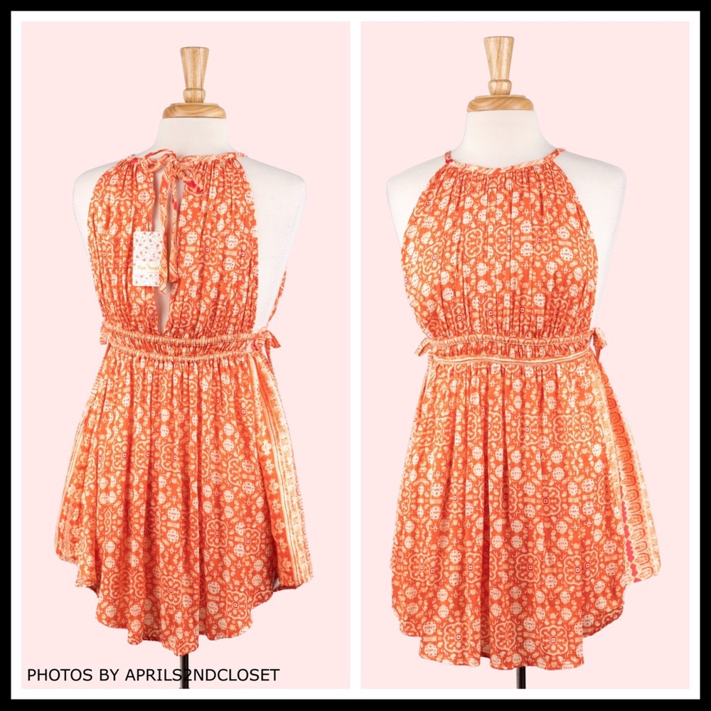 FREE PEOPLE BOHO PRINT FLOWY TUNIC MINI DRESS A2C - Picture 4 of 16